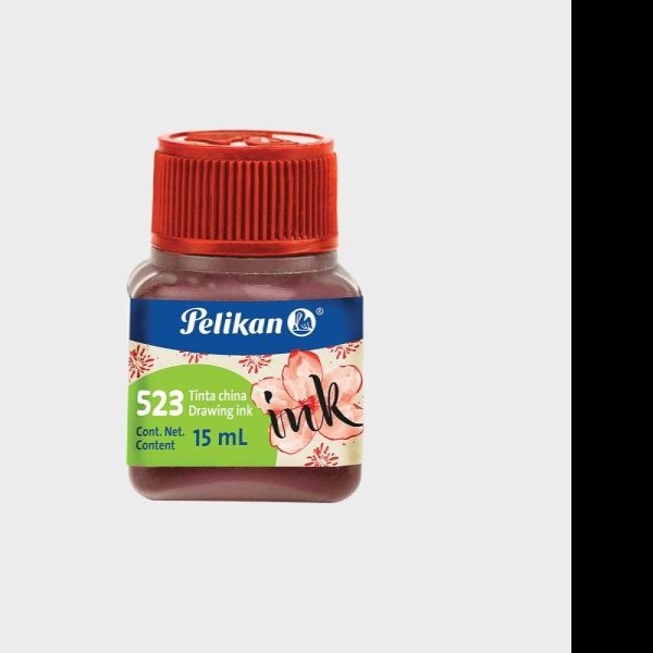 TINTA CHINA 15ML. ROJO 523 PELIKAN E.10 C.200